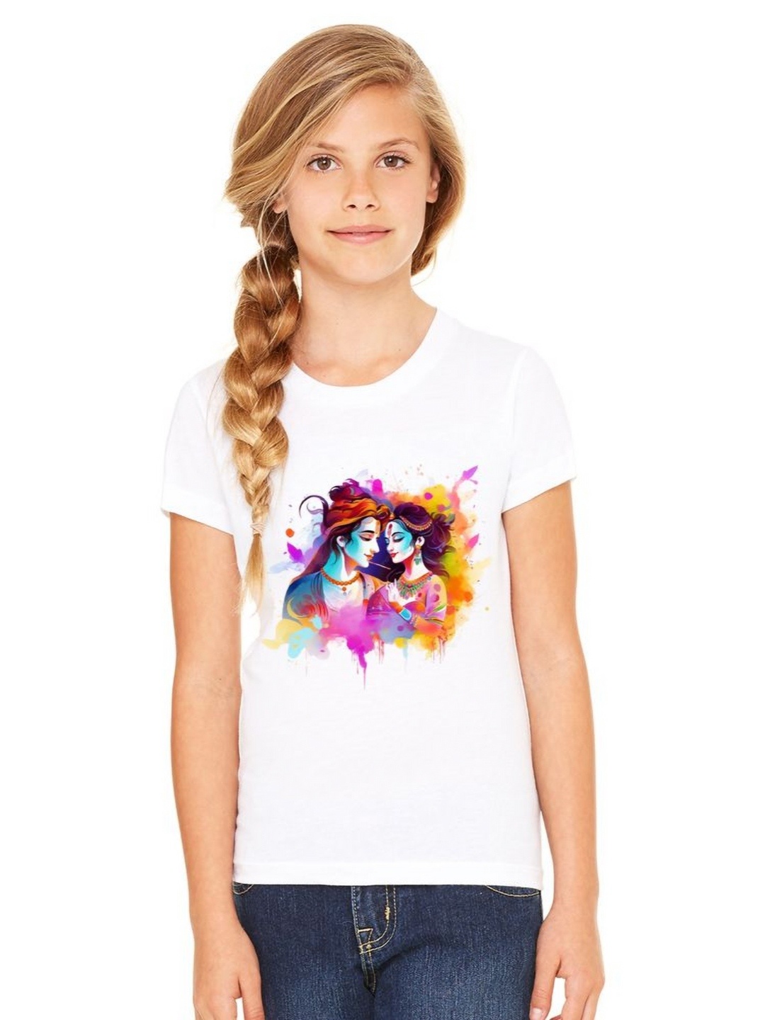 

SHUBHAM DESIGNER GALLERY Girls Graphic Printed Round Neck T-shirt, White