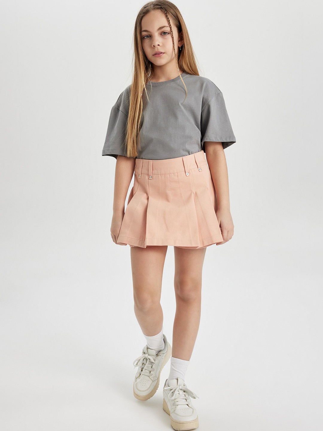 

DeFacto Girls A-Line Mini Skirt, Beige