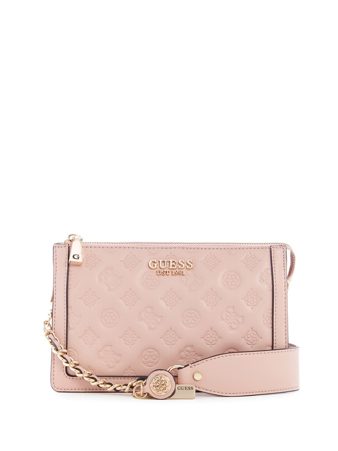 

GUESS Printed PU Structured Shoulder Bag with Quilted, Rose