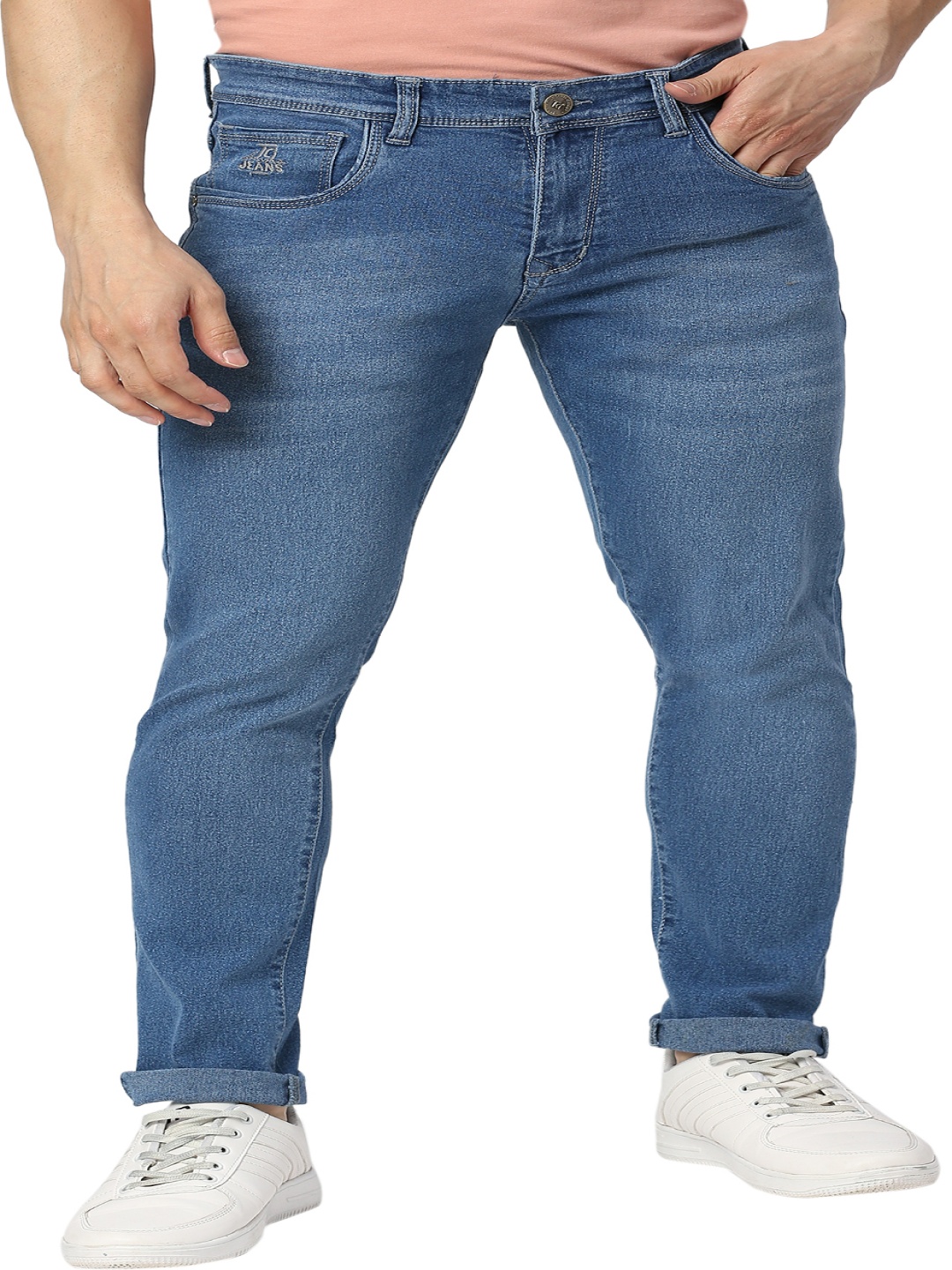 

TCI Men Slim Fit Light Fade Mid-Rise Jeans, Blue