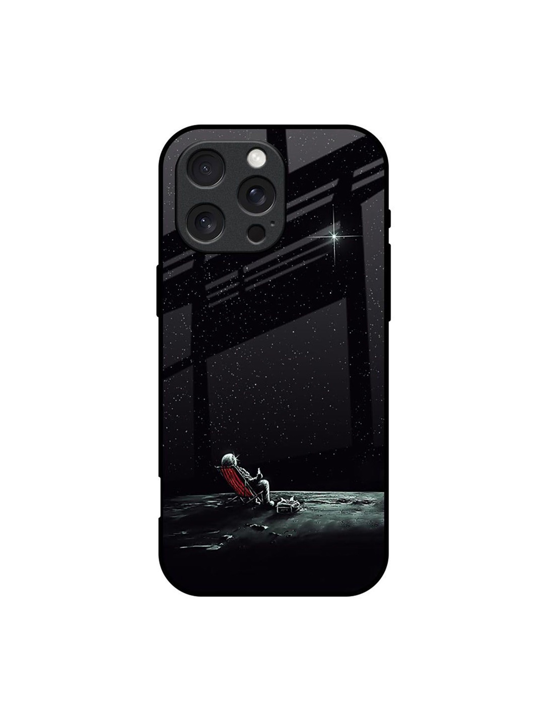 

QRIOH Quirky Printed iPhone 16 Pro Max Back Case Mobile Accessories, Black