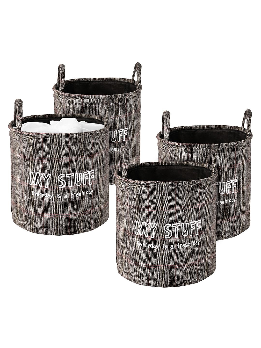 

Kuber Industries Grey Set of 4 Regular Multi-Utility Organisers
