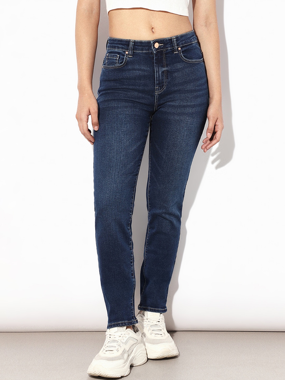 

ONLY Women Slim Fit Light Fade Stretchable Jeans, Navy blue