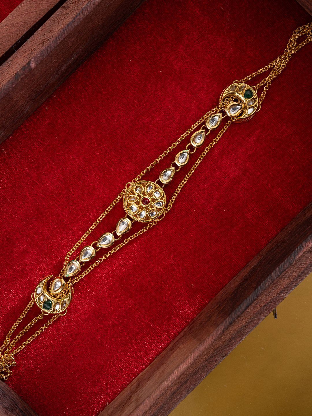 

PANASH Gold-Plated Kundan Stone Studded Matha Patti