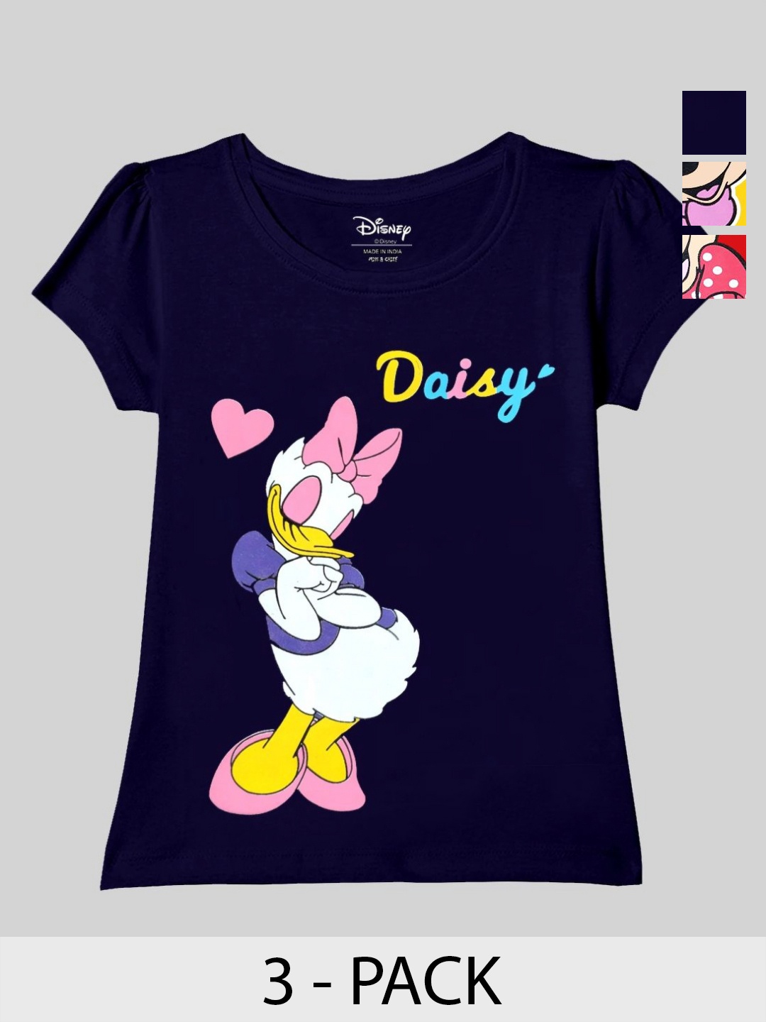 

Disney By Miss and Chief Girls 3 Printed Applique T-shirt, Multi