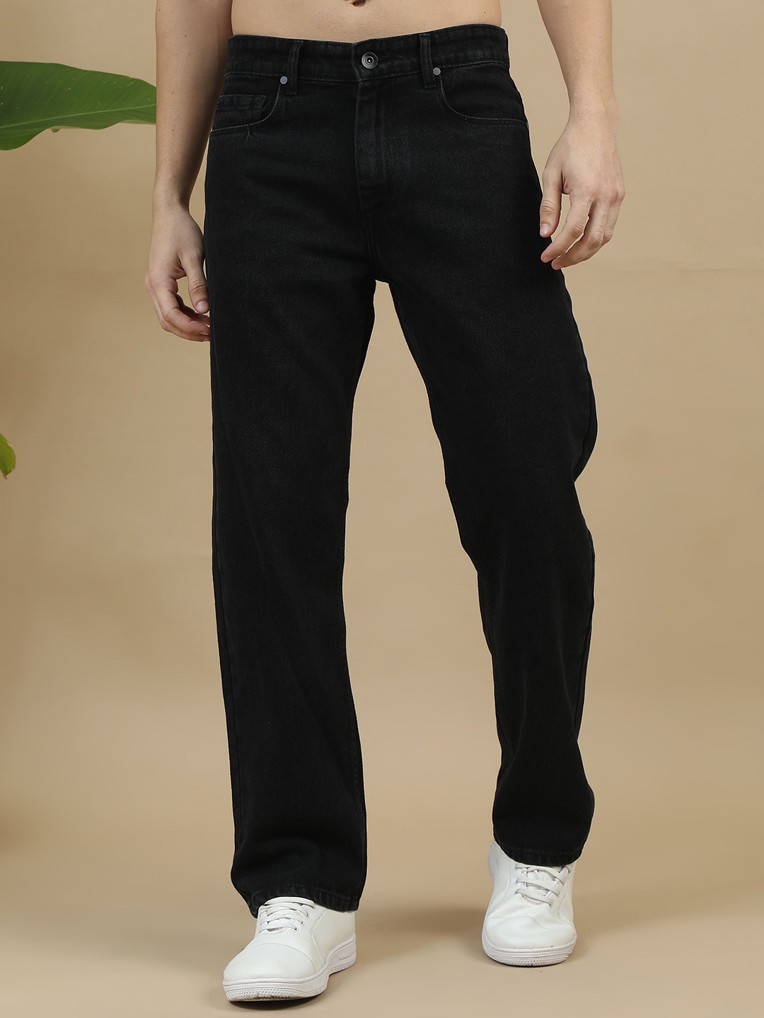 

Mast & Harbour Men Comfort Relaxed Fit Acid Wash Jeans, Black