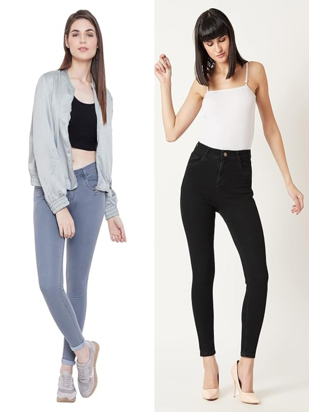 

kitty-fashion Women Pack of 2 Jean Skinny Fit Stretchable Jeans, Blue