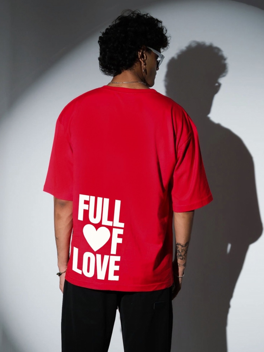 

TheBTclub Men Activchill Typography Printed Round Neck Cotton Oversized T-shirt, Red