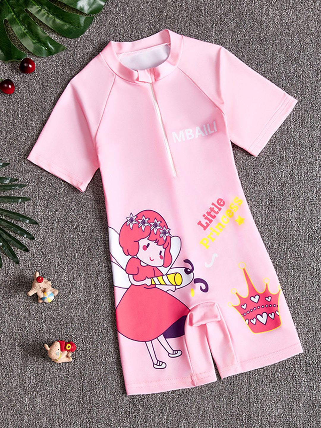 

YK Girls Printed Round Neck Legsuit, Pink