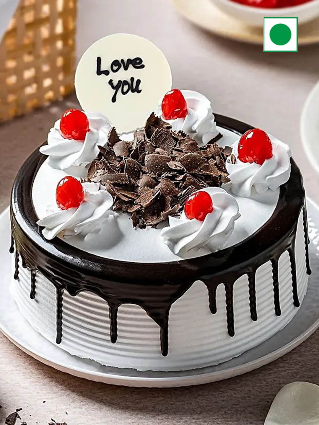 

fnp Black Forest Flavor Eggless RoundCake-500g, White