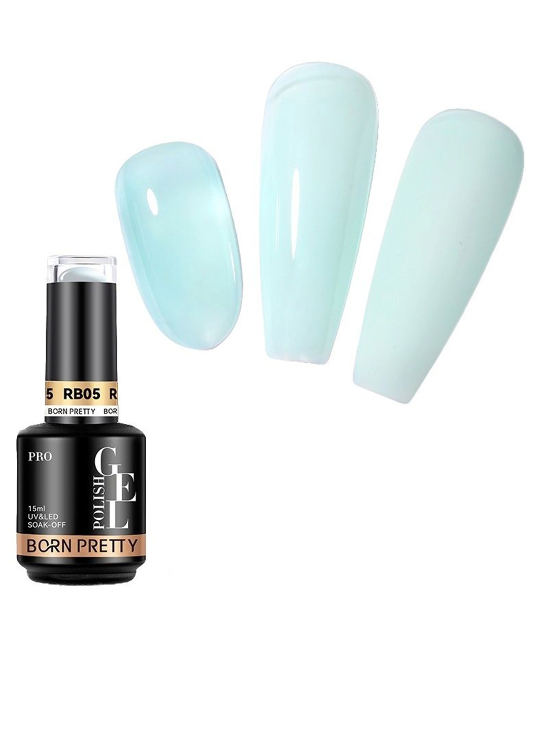 

BORN PRETTY Pro Rubber Base Long Wearing UV Gel Nail Polish - 15 ml - RB05, Blue