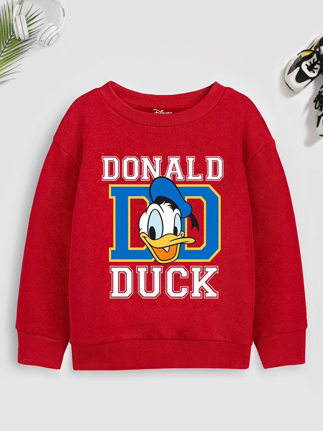 

Disney By Miss and Chief Boys Red Donald Duck Printed Fleece Sweatshirt