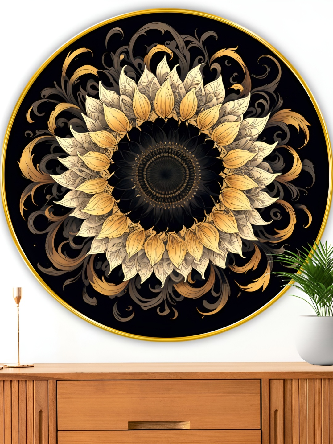 

Myntra Elegant Homes Brown And Yellow Beautiful Flower Wood Wall Art