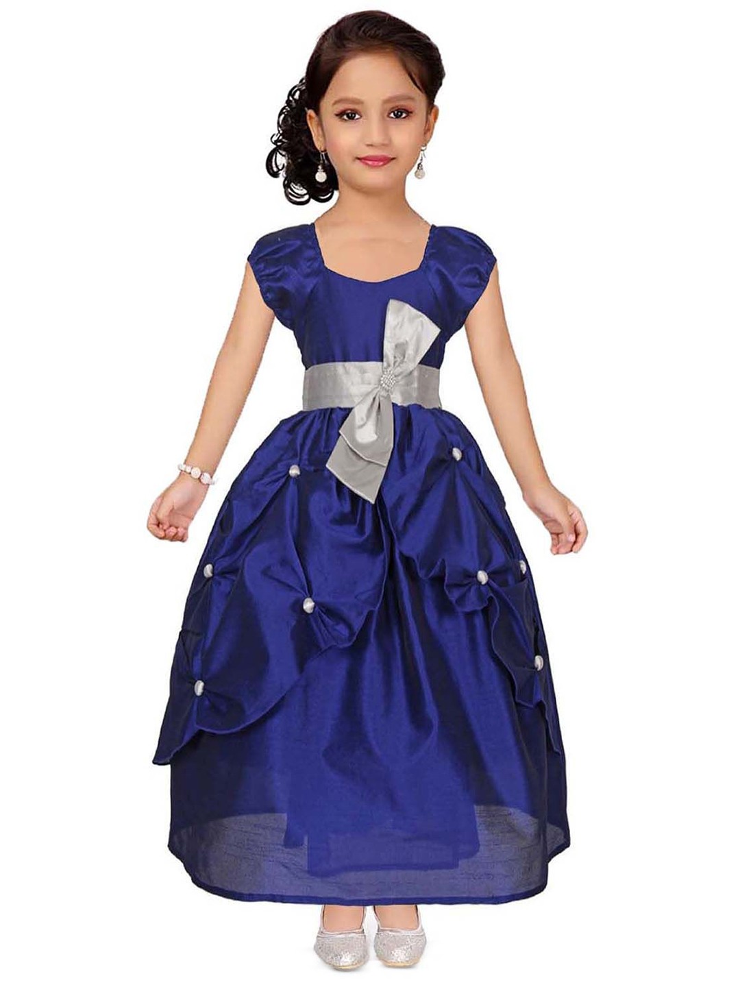

Wow Princess Girl Satin Maxi Gown Dress, Blue