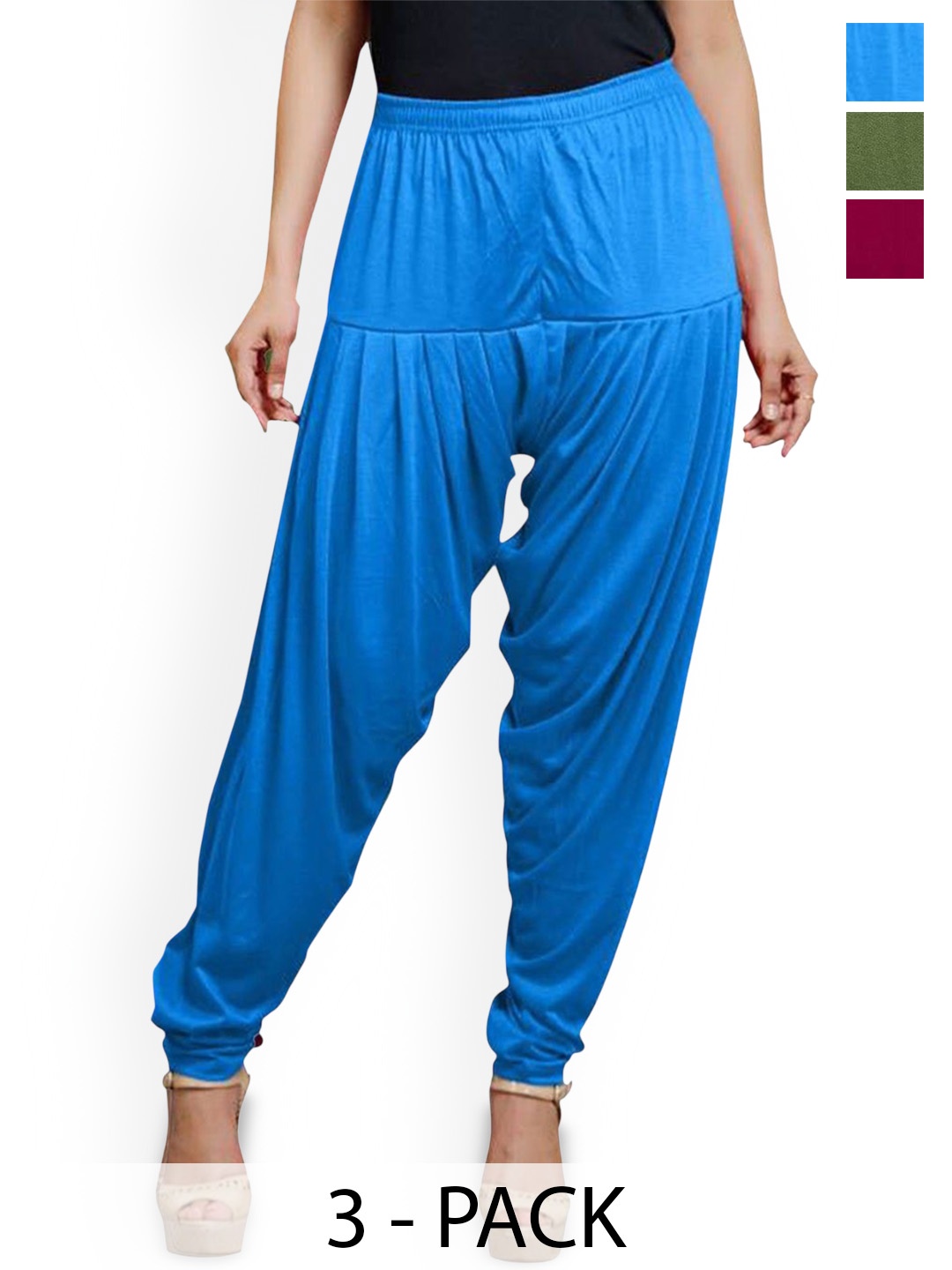 

AFRA GARMENTS Women Pack Of 3 Loose-Fit Patiala, Maroon