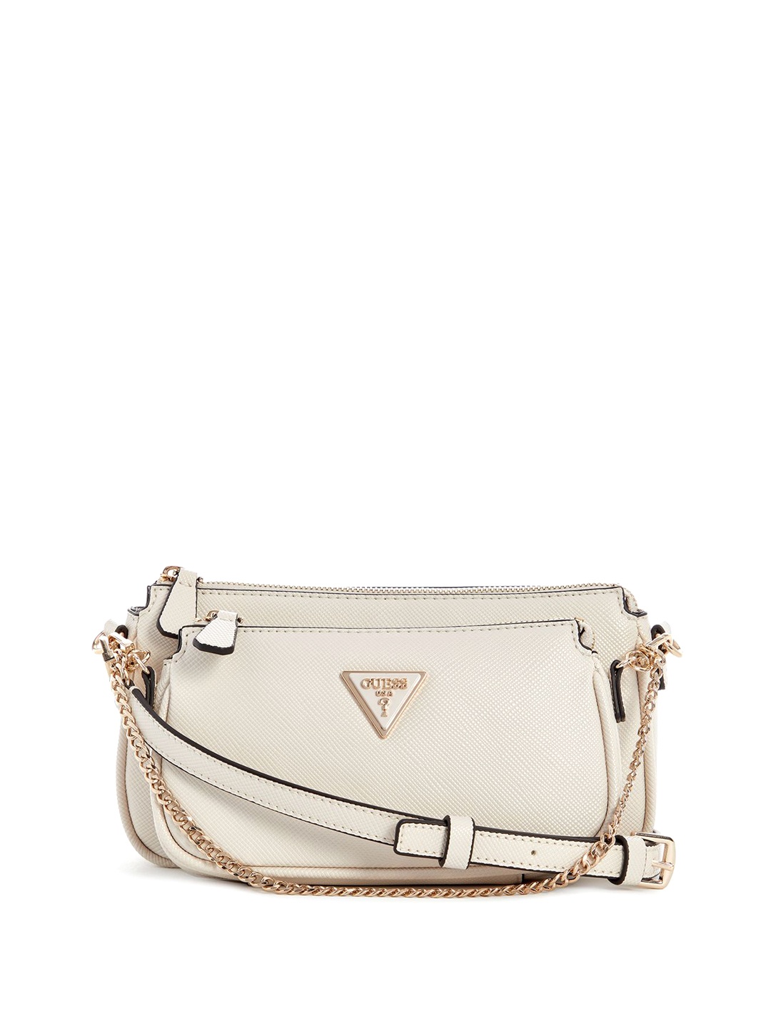 

GUESS Women Textured Structured Shoulder Bag, Beige