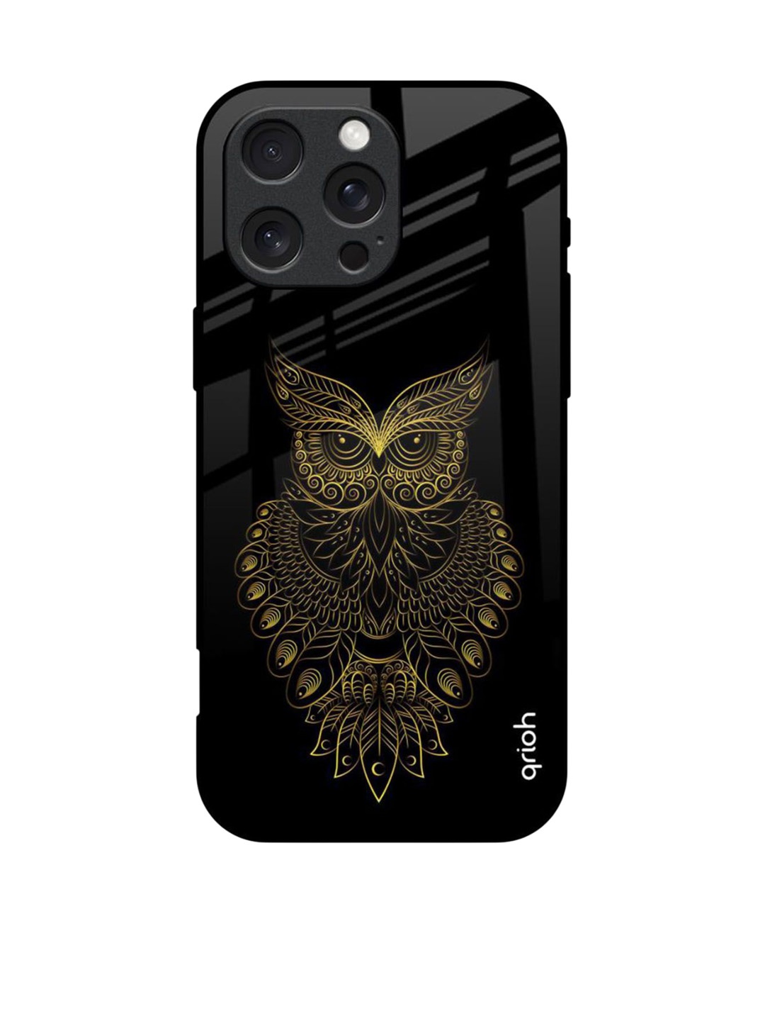 

QRIOH Quirky Printed iPhone 16 Pro Max Back Case Mobile Accessories, Black