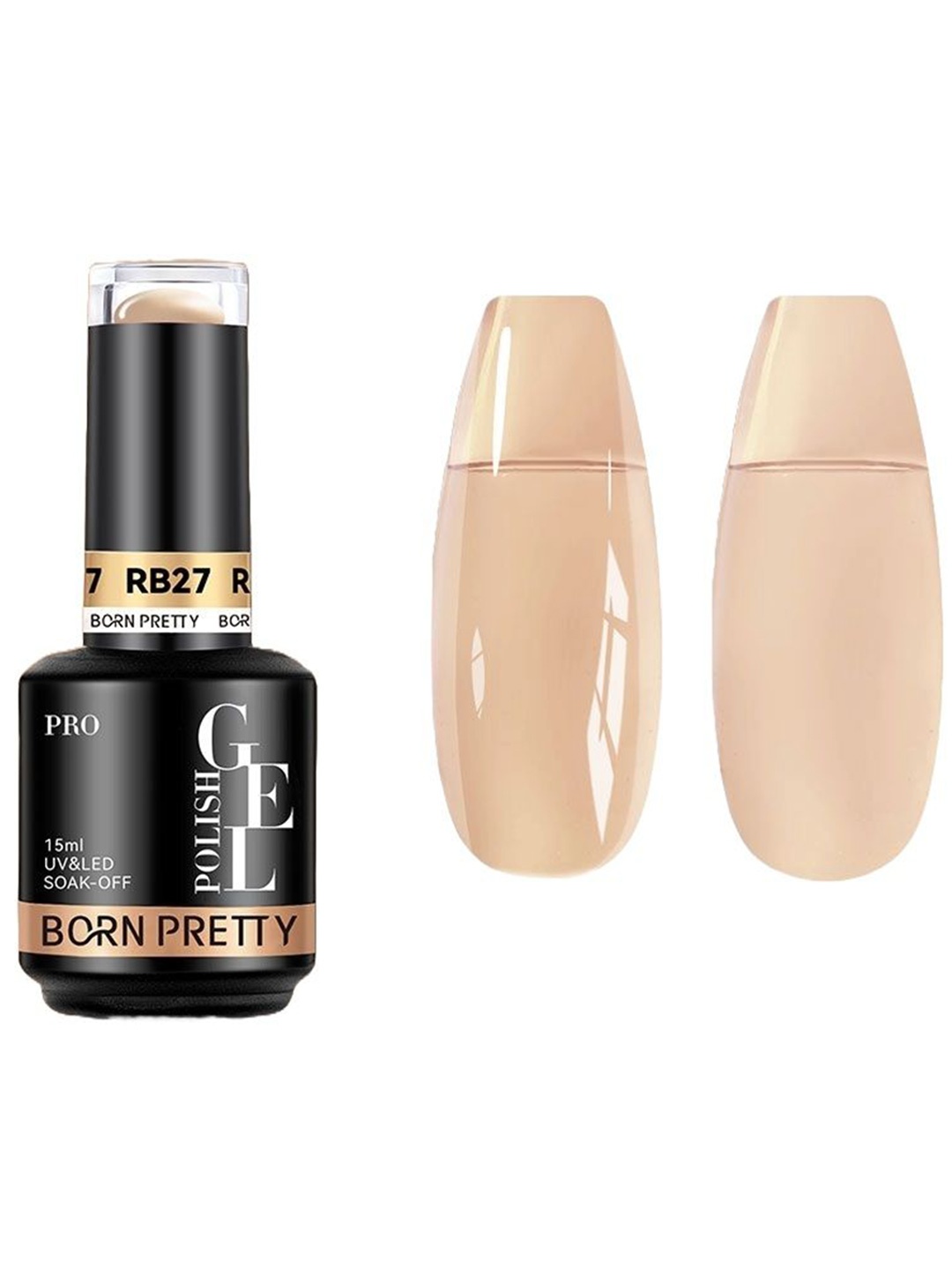 

BORN PRETTY Pro Rubber Base Long Wearing UV Gel Nail Polish - 15 ml - RB27, Beige