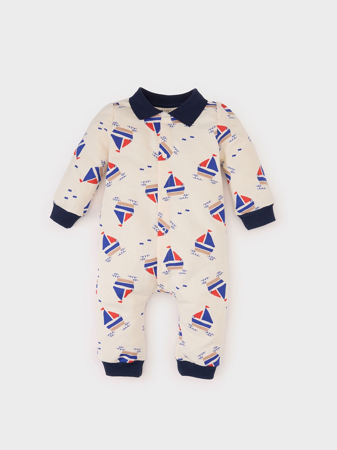 

DeFacto Boys Printed Basic Jumpsuit, Off white