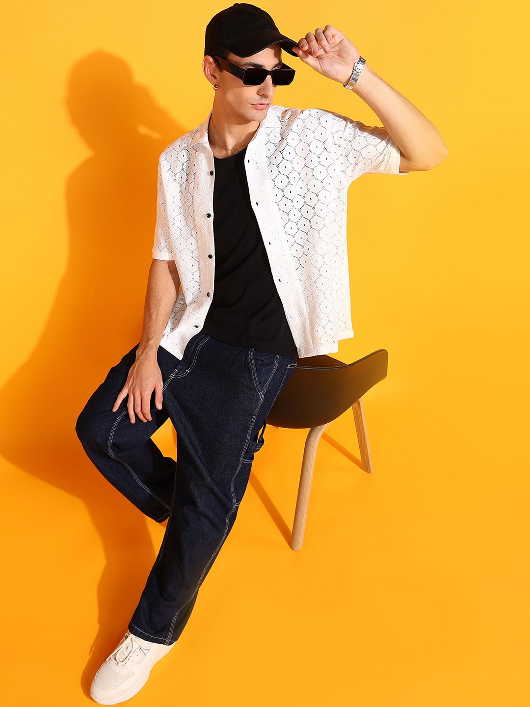 

INDICLUB Men Relaxed Shirt, White