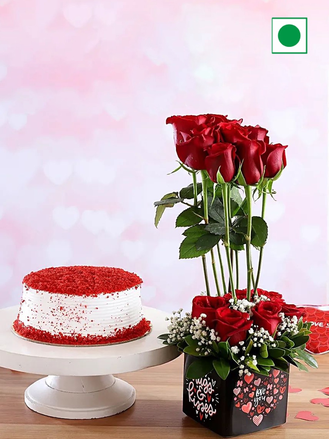 

fnp Red Velvet Flavour Cake With 15 Roses