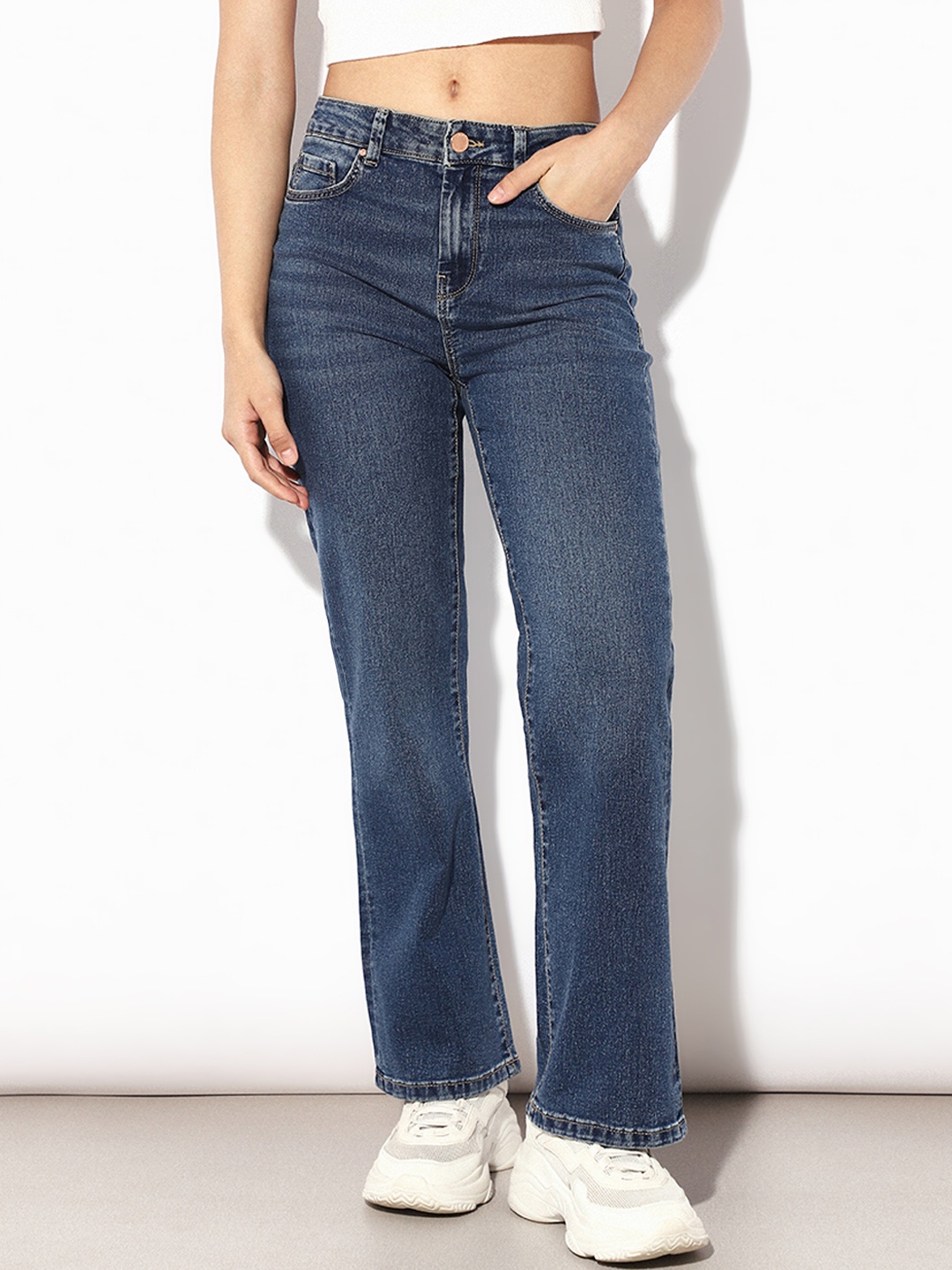 

ONLY Women Flared Light Fade Stretchable Jeans, Blue
