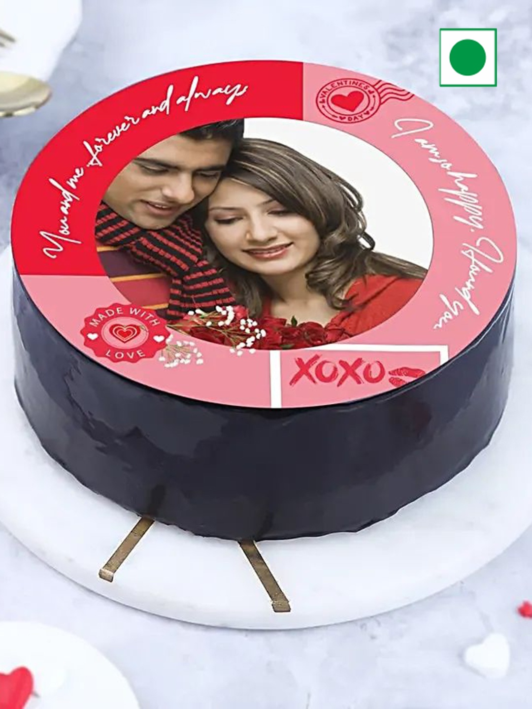

fnp Personalised Chocolate Flavor Eggless RoundCake-500g, Brown