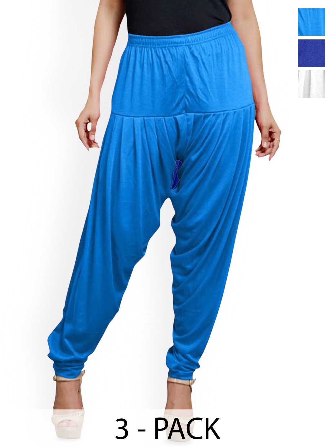 

AFRA GARMENTS Women Pack Of 3 Loose-Fit Patiala, White