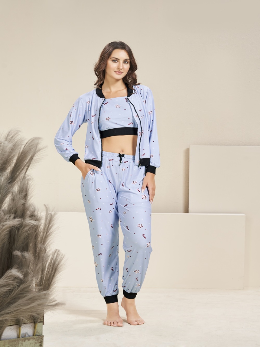 

Bannos Swagger Women Printed Night suit, Blue