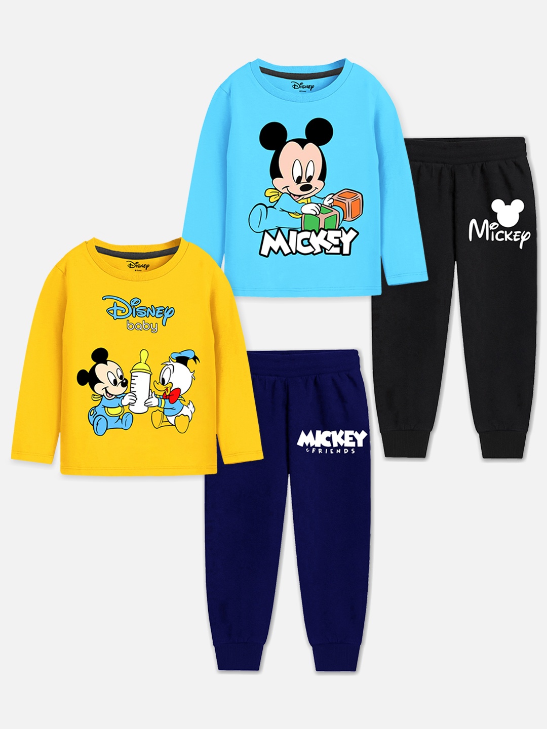 

Disney By Miss and Chief Boys Pack Of 2 Mickey & Friends Printed Nightsuit Set, Blue
