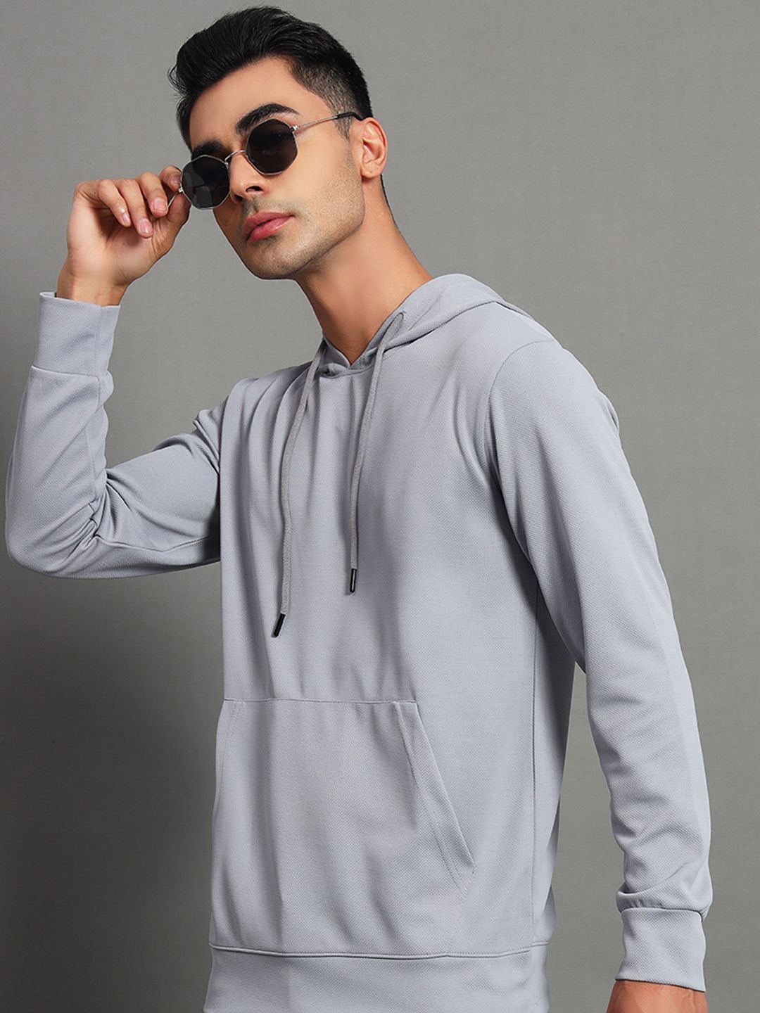 

SIMPLE SOLUTION Men Hooded Cotton Sweatshirt, Grey