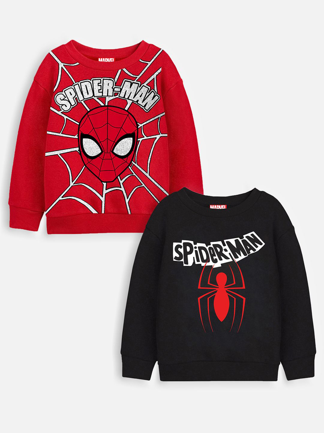 

Marvel by Miss and Chief Boys Pack of 2 Printed Sweatshirt, Red