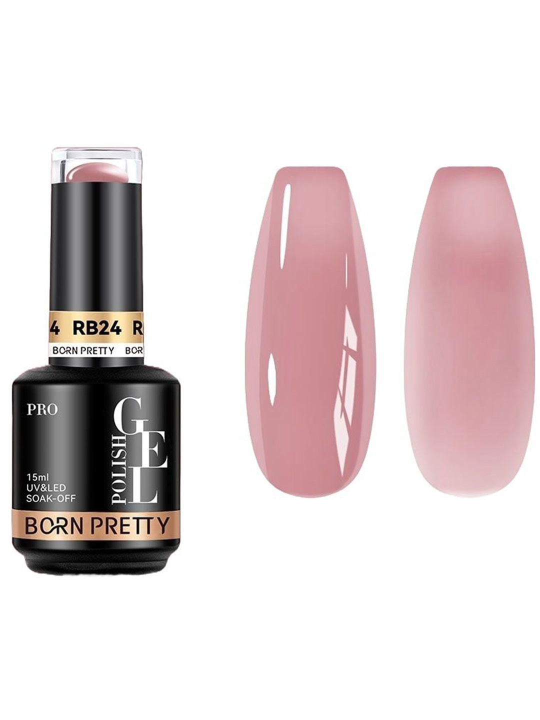 

BORN PRETTY Pro Rubber Base Long Wearing UV Gel Nail Polish - 15 ml - RB24, Pink