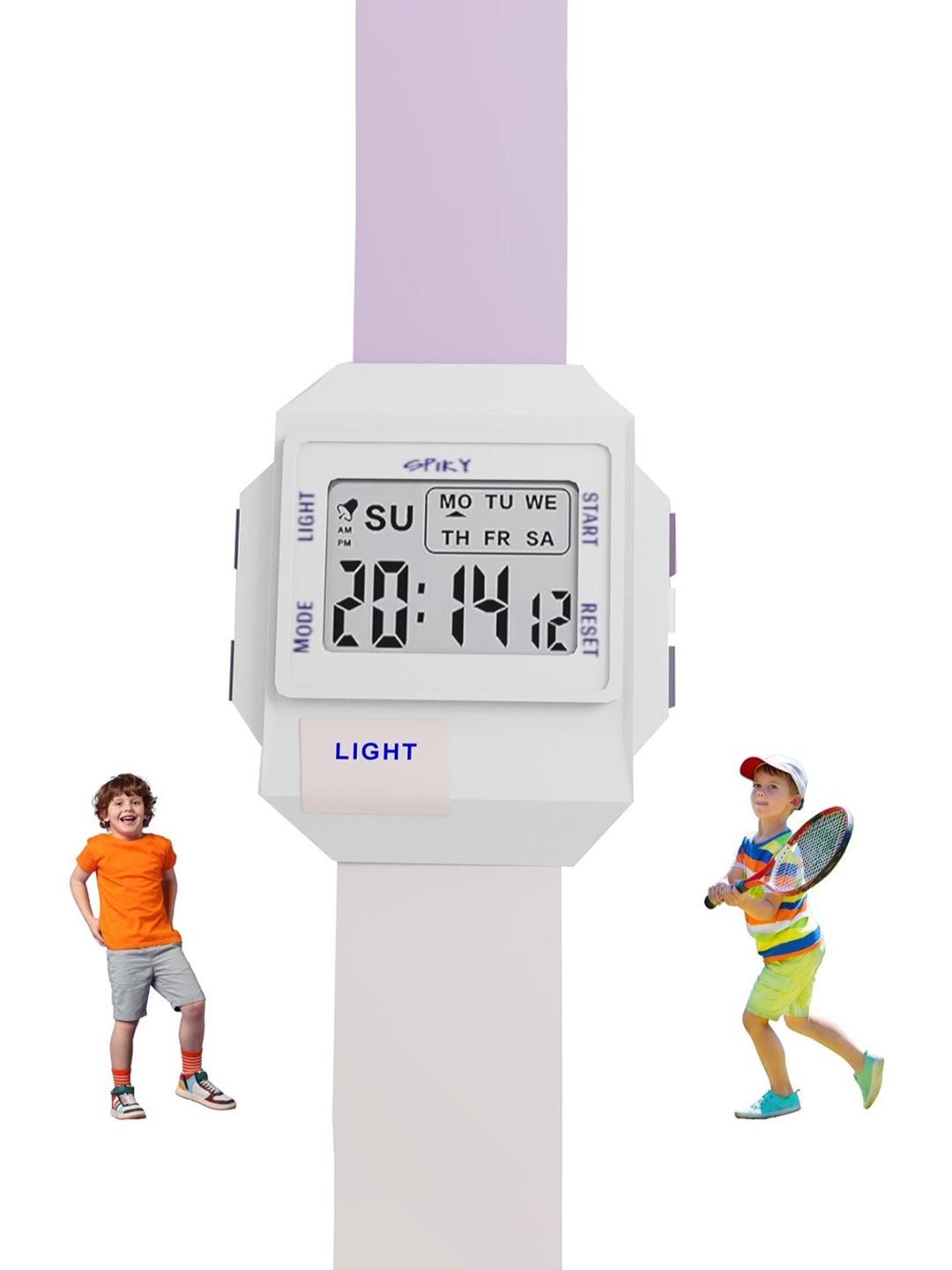 

Spiky Kids Dial & Straps Digital Multi Function Automatic Watch SPKEVA34_C2_PUR, White