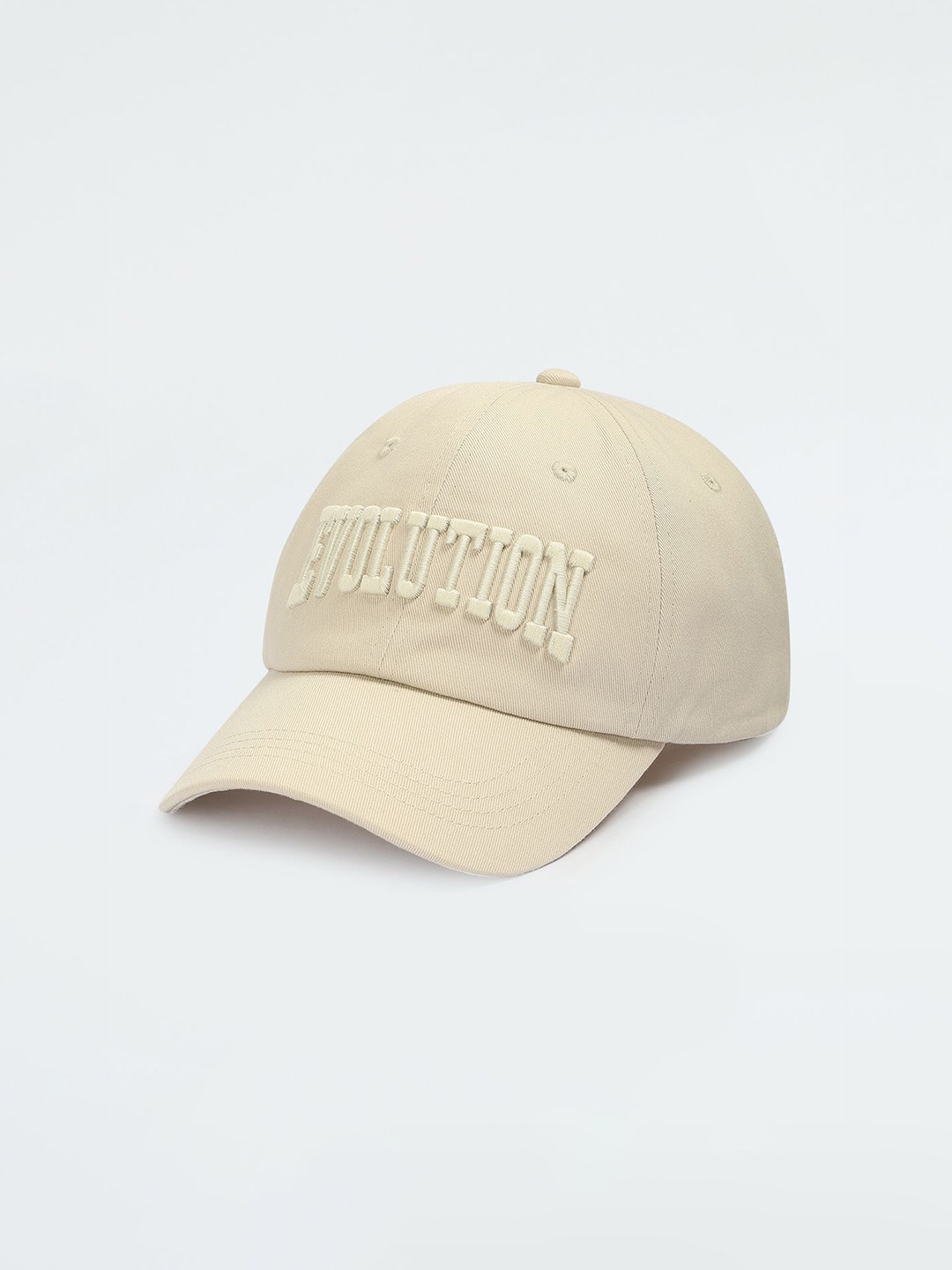 

max Men Embroidered Cotton Baseball Cap, Beige