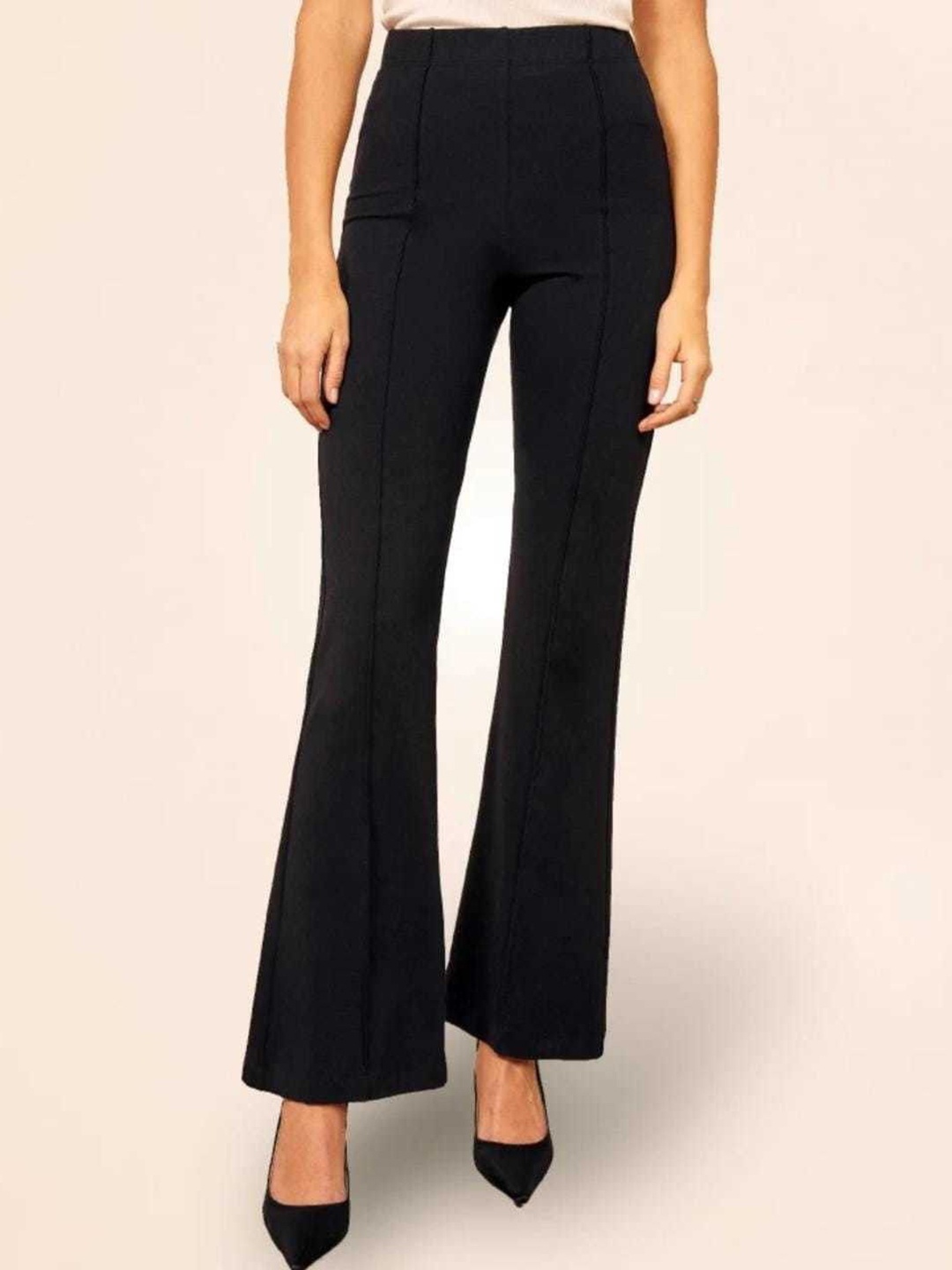

Purser Women Original Regular Fit Mid-Rise Cotton Bootcut Trouser, Black