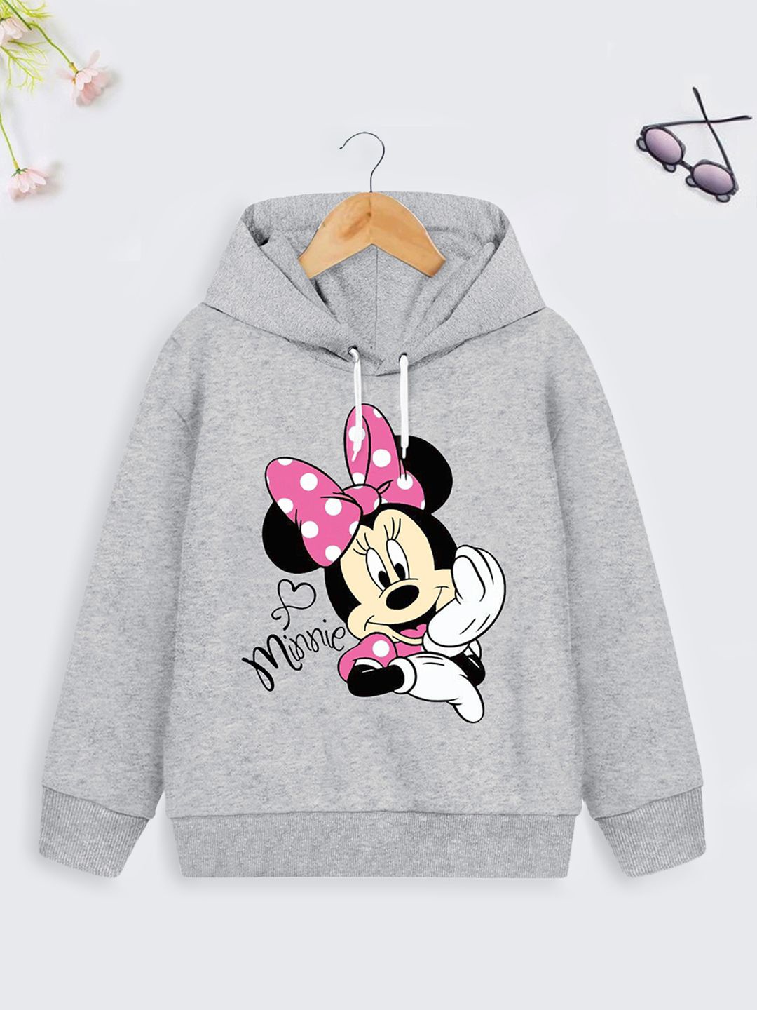 

Disney By Miss and Chief Girls Printed Hooded Sweatshirt, Grey