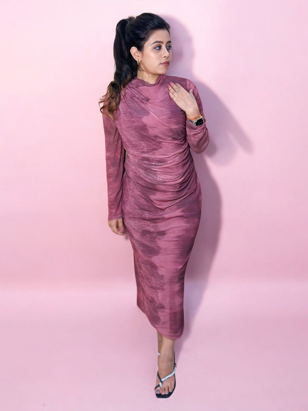 

HOW House Of Wear Bodycon Midi Dress, Pink