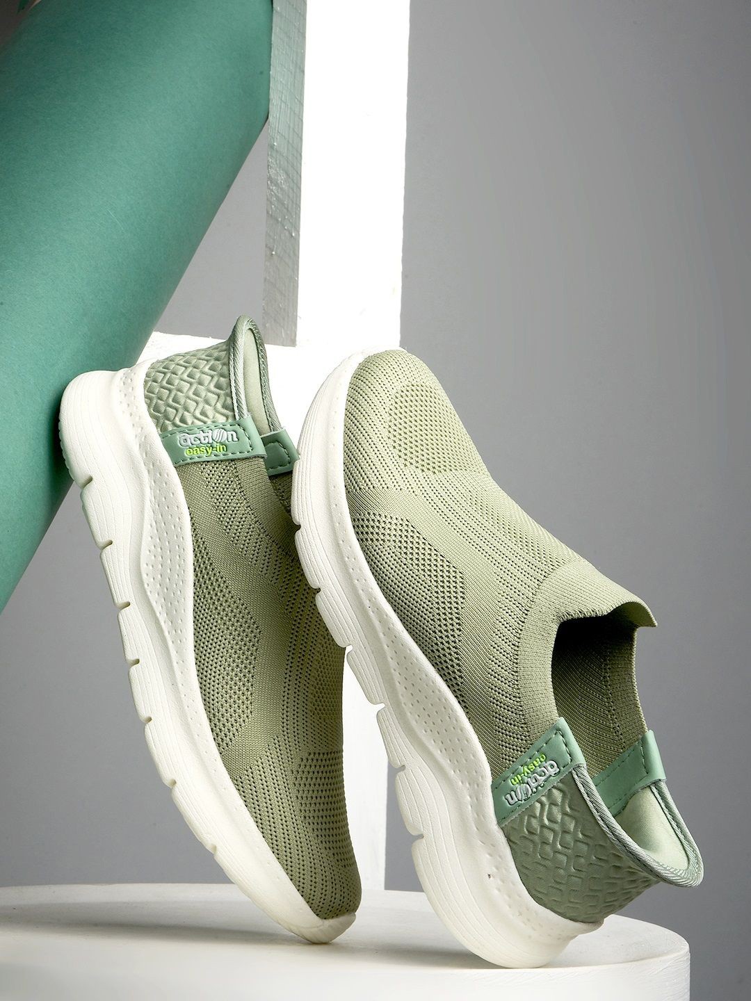 

Action Plus Women Woven Design Slip-On Sneakers, Green