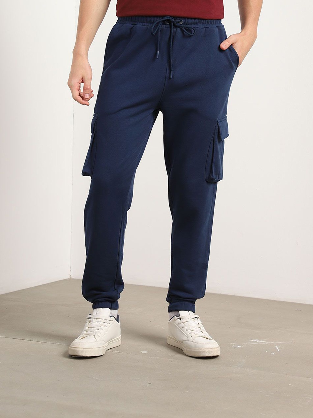 

NOBERO Men Heavy Duty Cargo Joggers, Navy blue