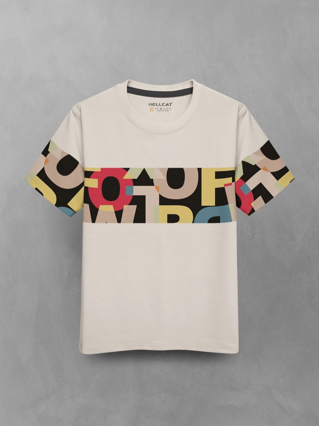 

HELLCAT Boys Graphic Printed Round Neck T-shirt, Beige