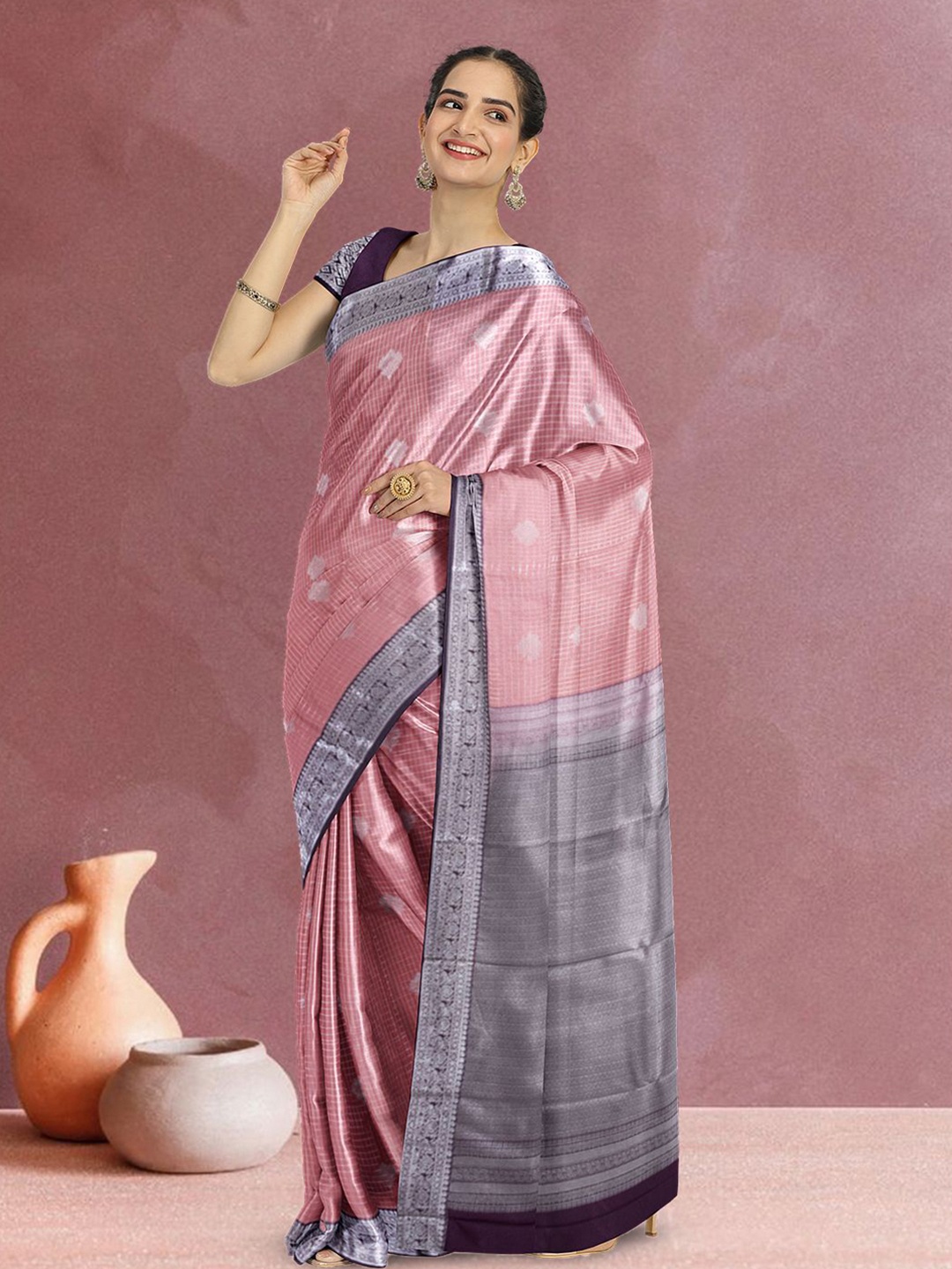 

Avishya Woven Design Zari Kanjeevaram Saree, Mauve