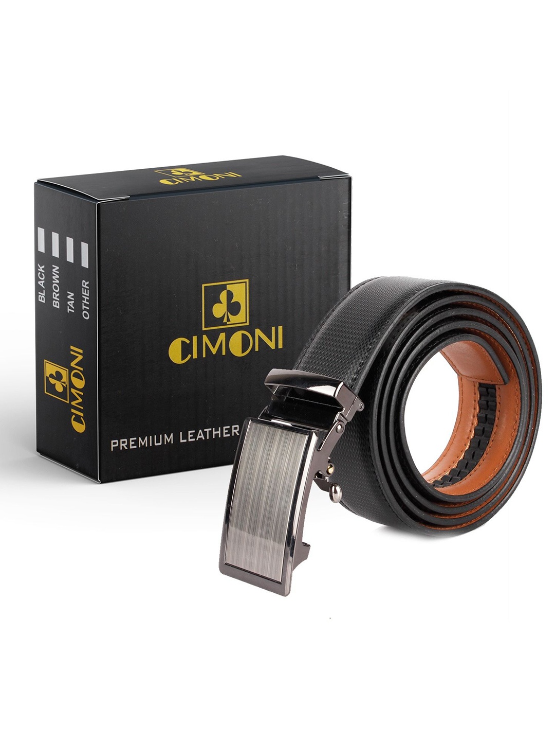 

CIMONI Men Textured Belt, Black