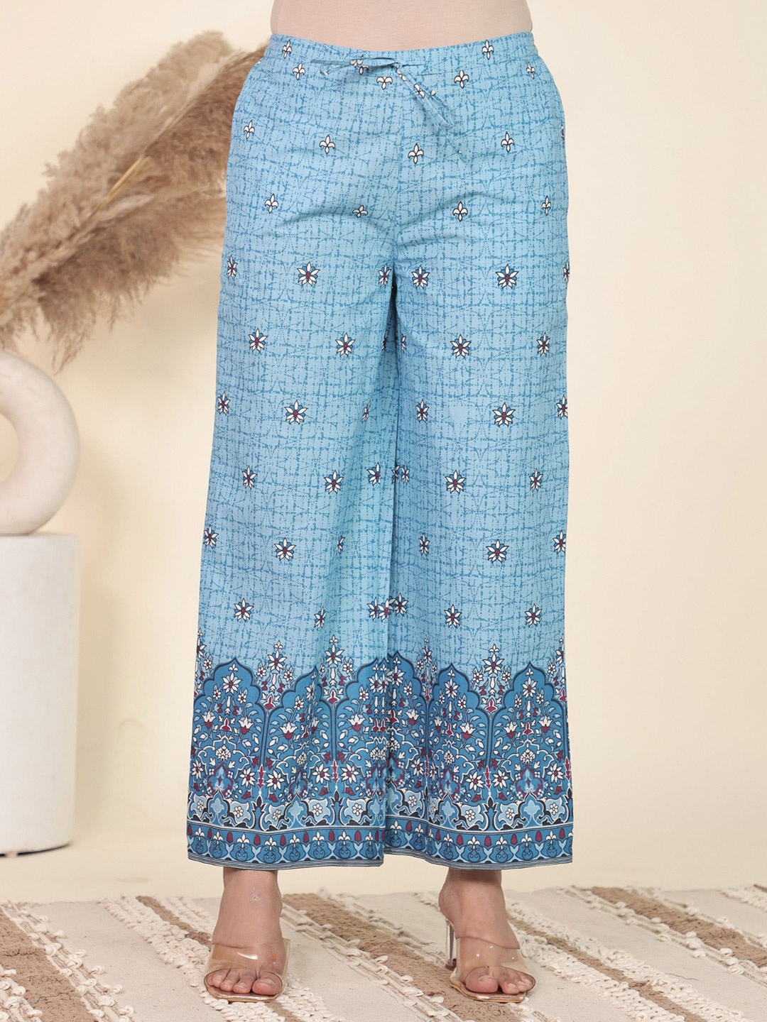 

Aramya Women Floral Printed Ethnic Palazzos, Blue