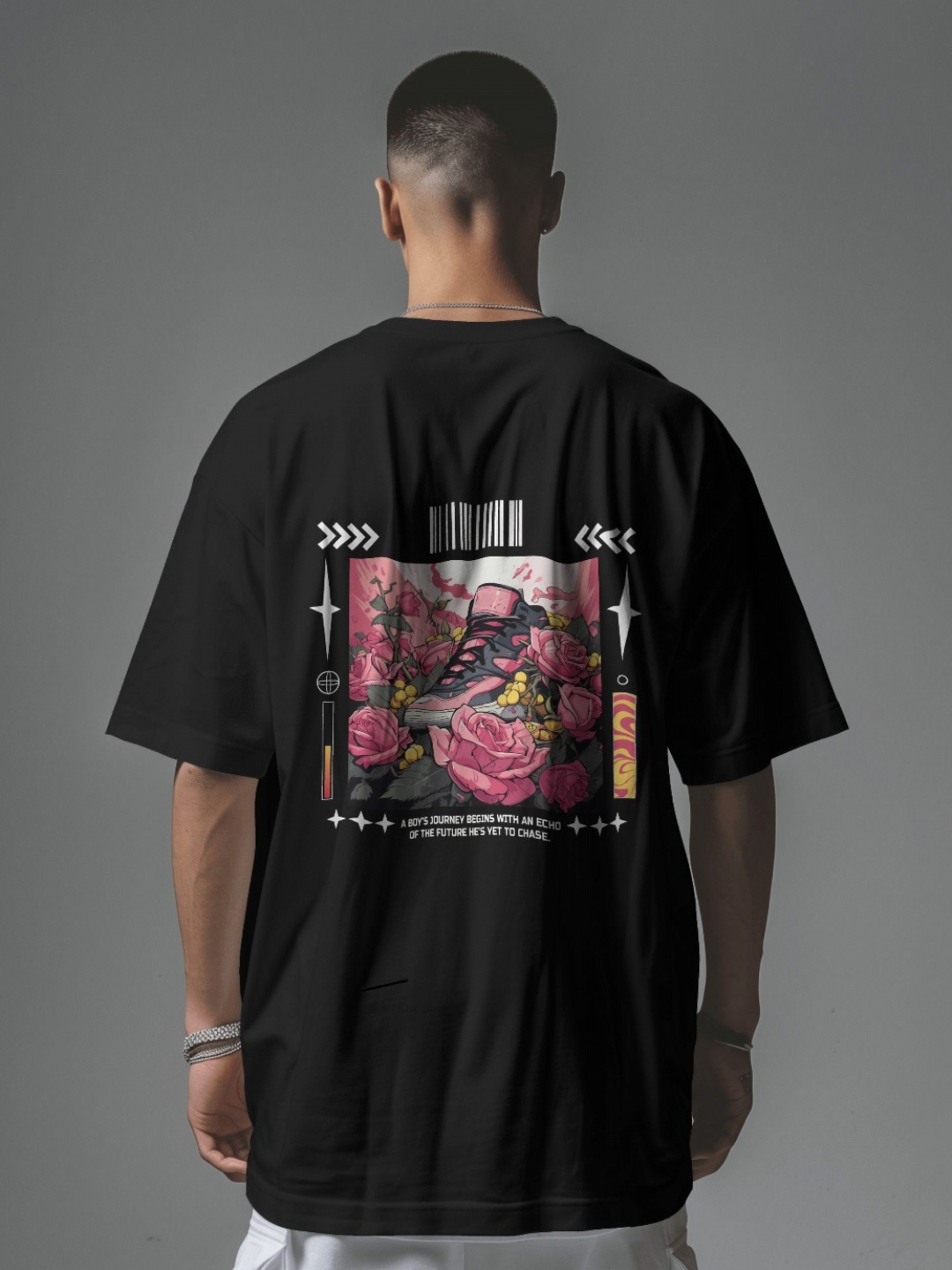 

C CALOYA Men Printed T-shirt, Black