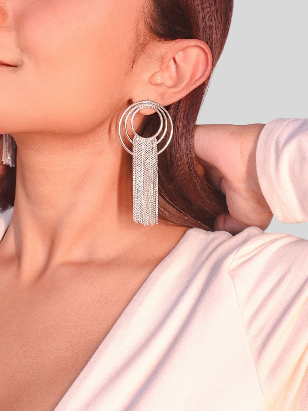 

House of Pehr Silver Plated Contemporary Drop Earrings