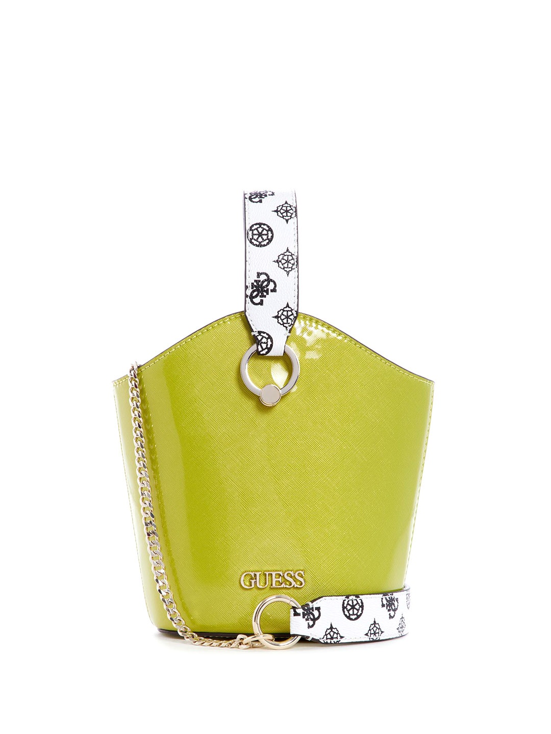 

GUESS PU Half Moon Shoulder Bag with Quilted, Lime green