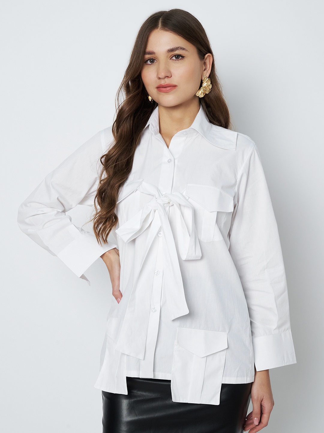 

BCZ Style Spread Collar Regular Fit Opaque Cotton Casual Shirt, White