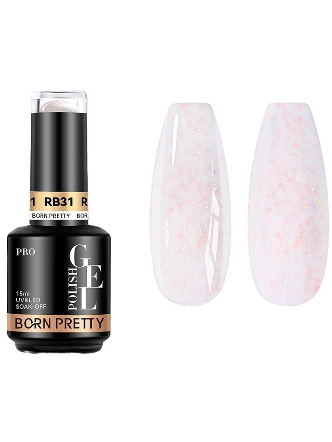 

BORN PRETTY Pro Rubber Base Long Wearing UV Gel Nail Polish - 15 ml - RB31, White