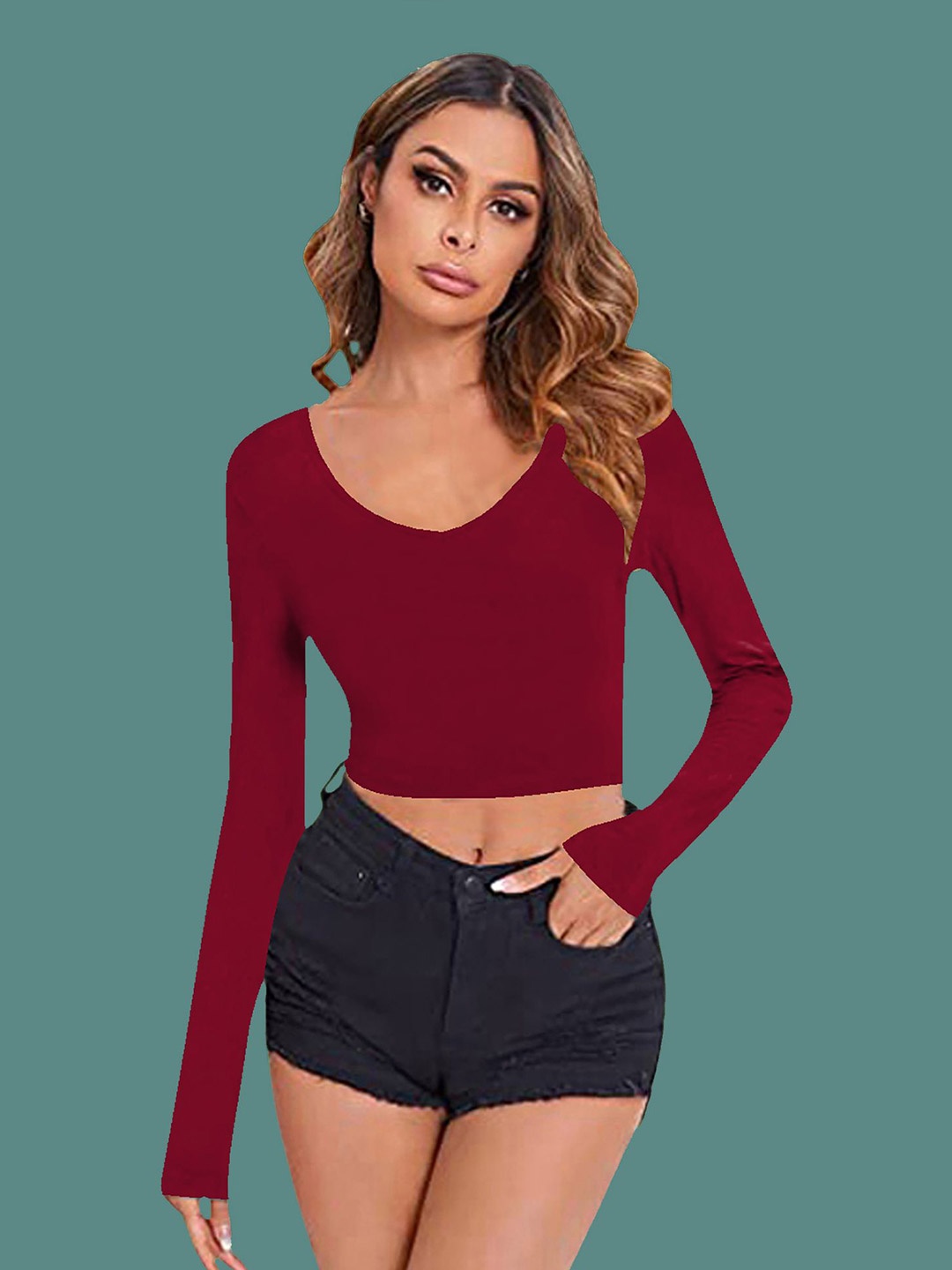 

Dream Beauty Fashion Crop Top, Maroon